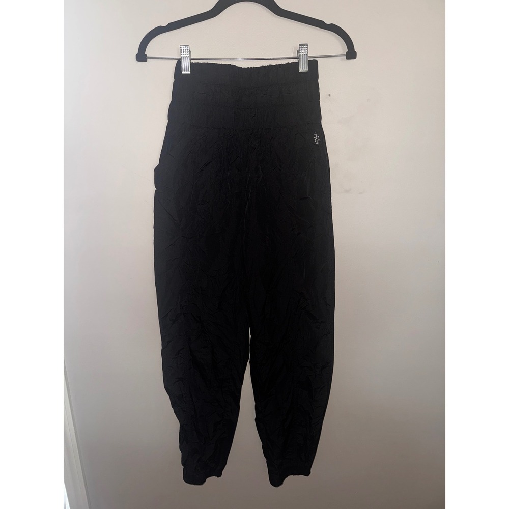 FP Movement Free People Way Home Joggers Black High Smocked Waist Pants XS